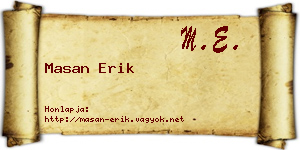 Masan Erik névjegykártya